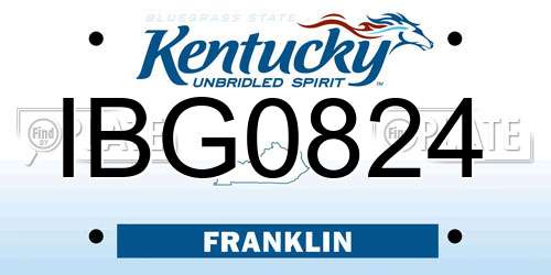 IBG0824 Kentucky License Plate