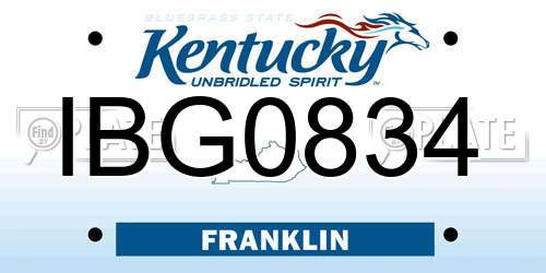 IBG0834 Kentucky License Plate