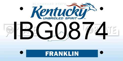 IBG0874 Kentucky License Plate