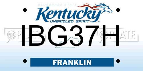 IBG37H Kentucky License Plate
