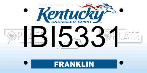 IBI5331 Kentucky License Plate