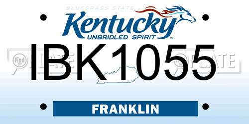 IBK1055 Kentucky License Plate