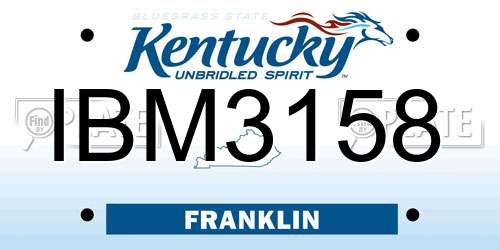 IBM3158 Kentucky License Plate