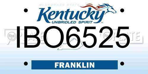 IBO6525 Kentucky License Plate
