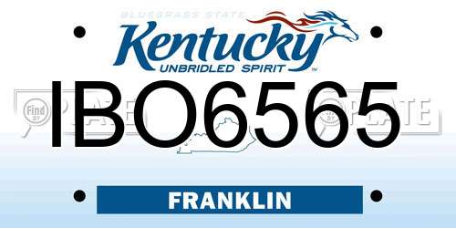 IBO6565 Kentucky License Plate
