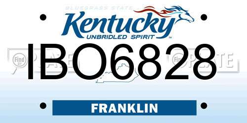 IBO6828 Kentucky License Plate