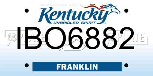 IBO6882 Kentucky License Plate