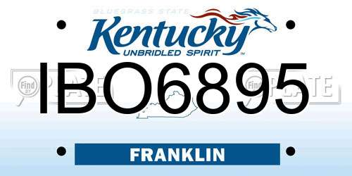 IBO6895 Kentucky License Plate