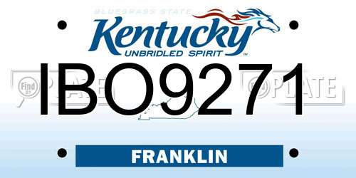 IBO9271 Kentucky License Plate