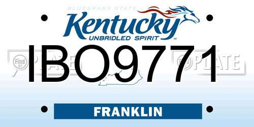 IBO9771 Kentucky License Plate