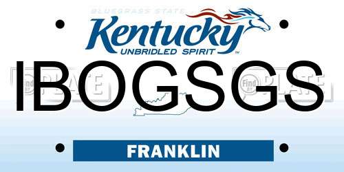 IBOGSGS Kentucky License Plate