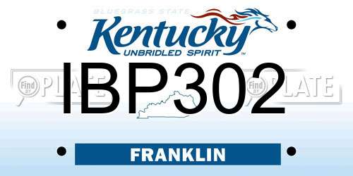IBP302 Kentucky License Plate