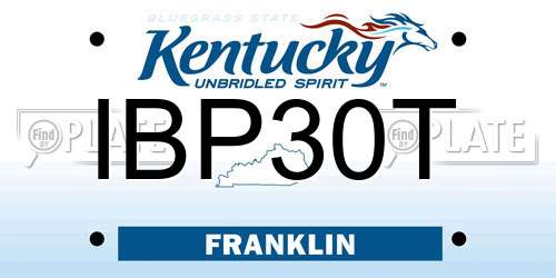 IBP30T Kentucky License Plate
