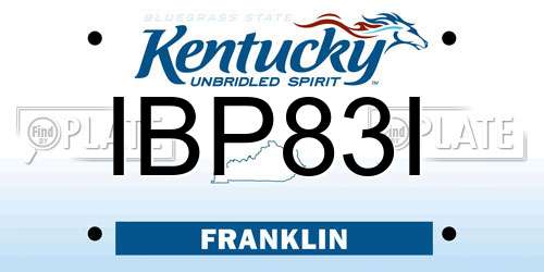 IBP83I Kentucky License Plate