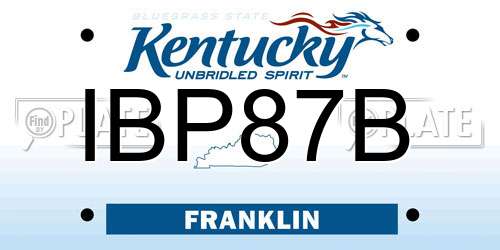 IBP87B Kentucky License Plate