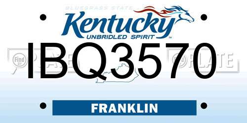 IBQ3570 Kentucky License Plate