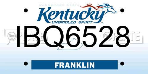 IBQ6528 Kentucky License Plate