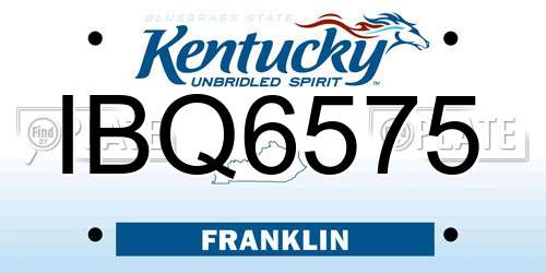 IBQ6575 Kentucky License Plate