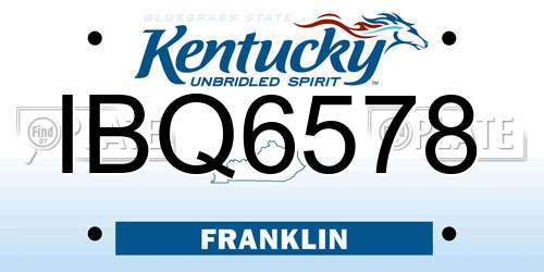 IBQ6578 Kentucky License Plate