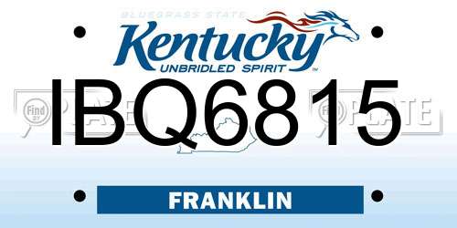 IBQ6815 Kentucky License Plate