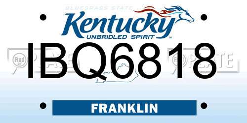 IBQ6818 Kentucky License Plate