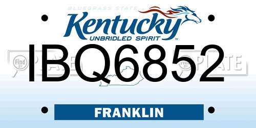 IBQ6852 Kentucky License Plate