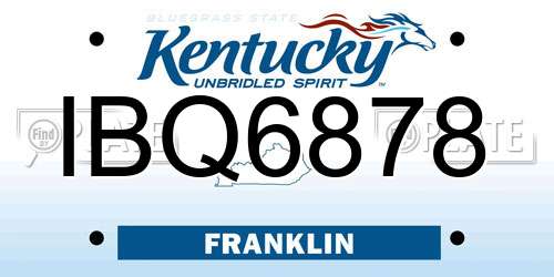 IBQ6878 Kentucky License Plate