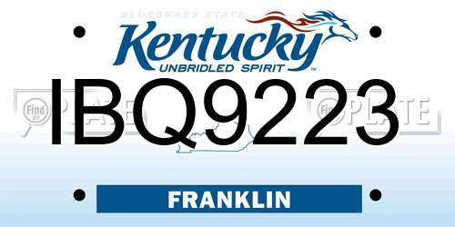 IBQ9223 Kentucky License Plate