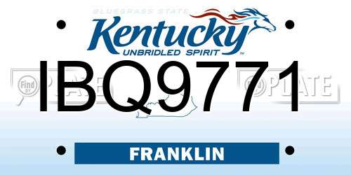 IBQ9771 Kentucky License Plate