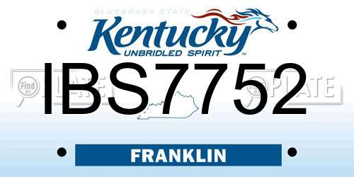 IBS7752 Kentucky License Plate