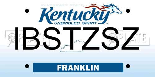 IBSTZSZ Kentucky License Plate