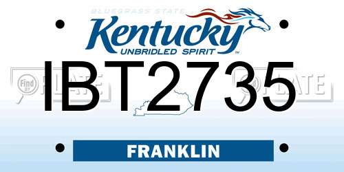 IBT2735 Kentucky License Plate