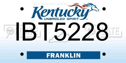 IBT5228 Kentucky License Plate