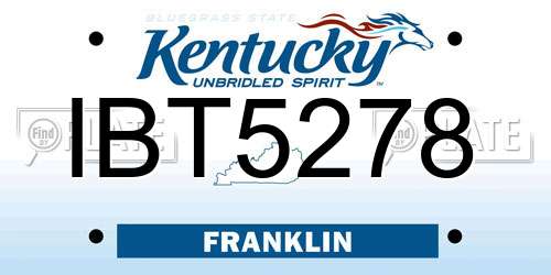 IBT5278 Kentucky License Plate