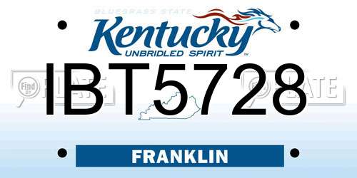 IBT5728 Kentucky License Plate