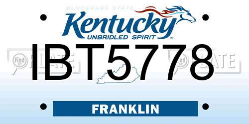 IBT5778 Kentucky License Plate