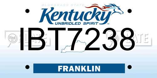 IBT7238 Kentucky License Plate