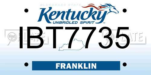 IBT7735 Kentucky License Plate
