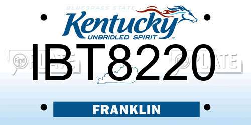 IBT8220 Kentucky License Plate