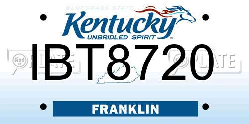 IBT8720 Kentucky License Plate