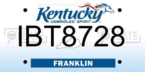 IBT8728 Kentucky License Plate