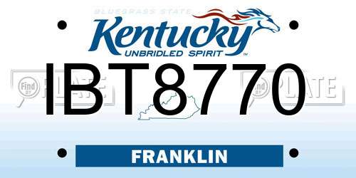 IBT8770 Kentucky License Plate