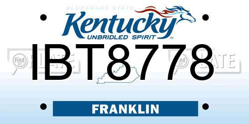 IBT8778 Kentucky License Plate