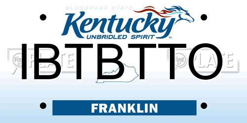 IBTBTTO Kentucky License Plate