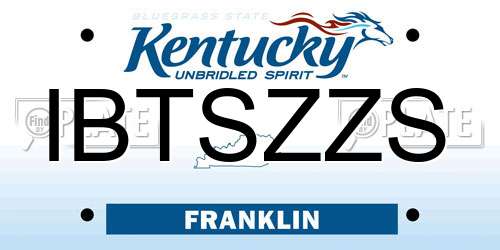 IBTSZZS Kentucky License Plate