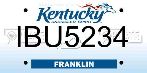 IBU5234 Kentucky License Plate