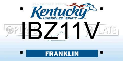 IBZ11V Kentucky License Plate