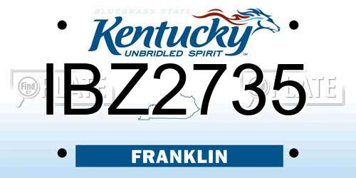 IBZ2735 Kentucky License Plate