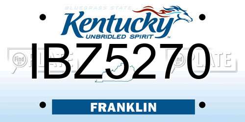 IBZ5270 Kentucky License Plate