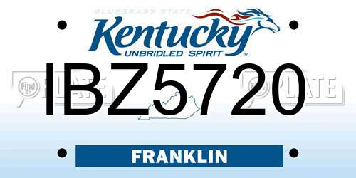 IBZ5720 Kentucky License Plate